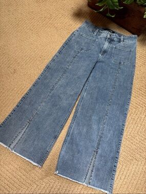 Joseph Ribkoff Wide-Leg Denim Jeans in Blue